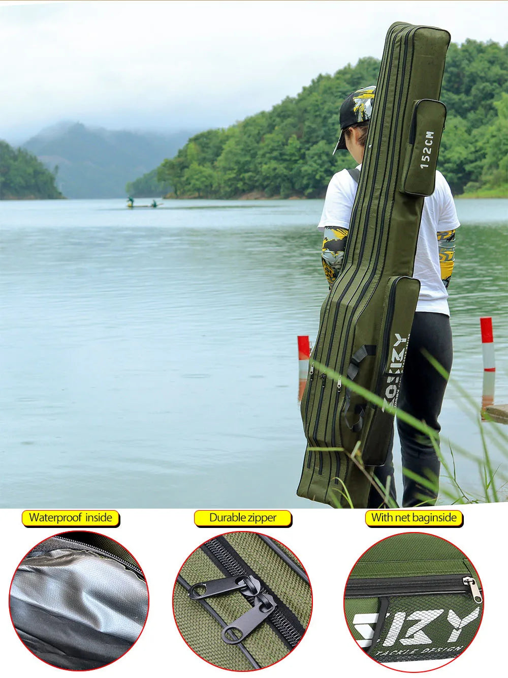 Foldable Fishing Rod & Reel Storage Bag (122/152/182cm)