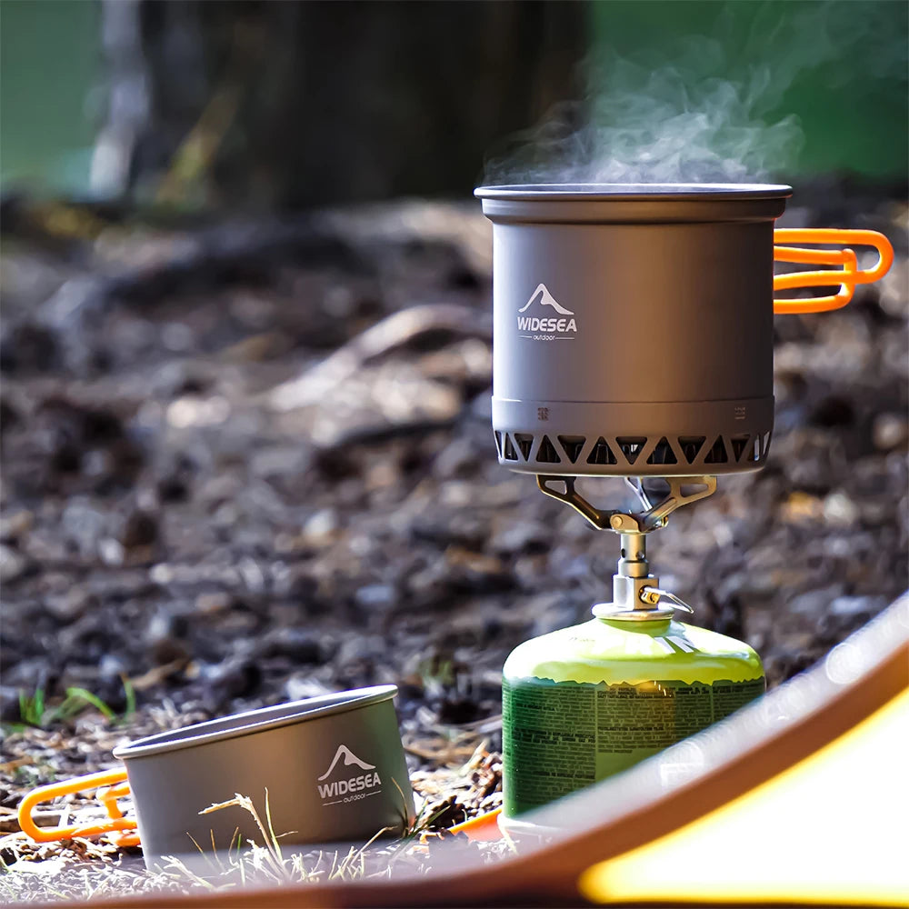 Widesea Camping Cookware Set – Lightweight Pots, Kettle & Tableware