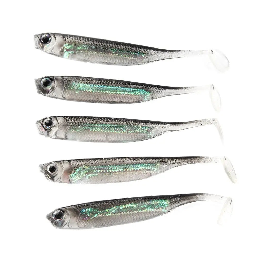 5pcs Soft T-Tail Fishing Lures (7cm/7.5cm)
