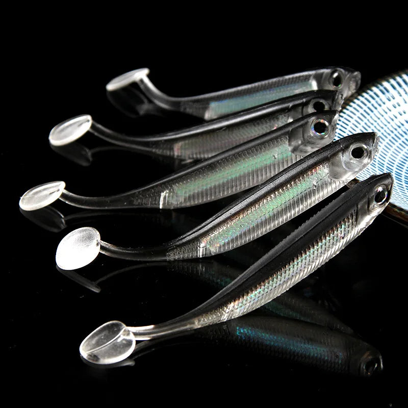 5pcs Soft T-Tail Fishing Lures (7cm/7.5cm)