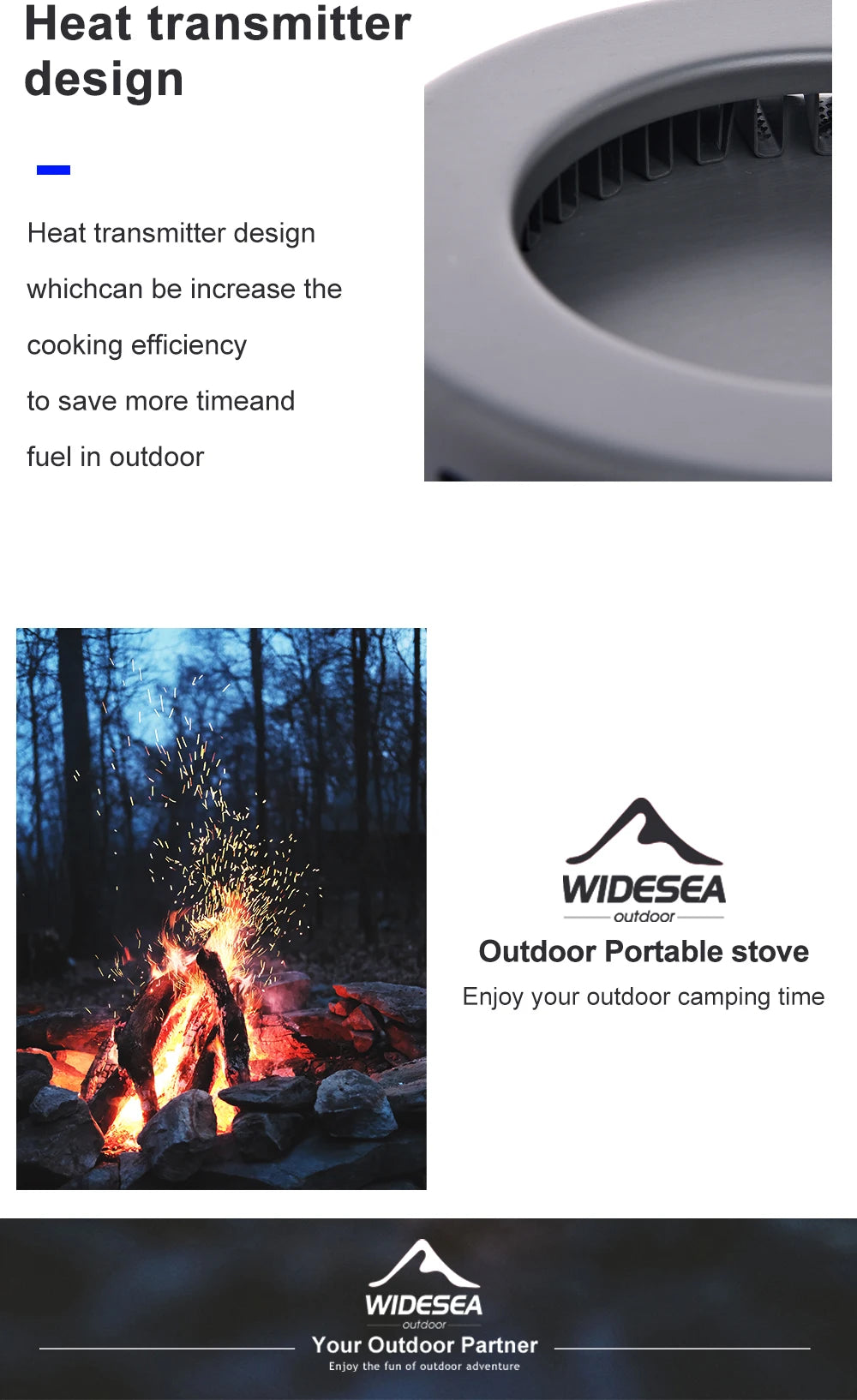Widesea Camping Cookware Set – Lightweight Pots, Kettle & Tableware