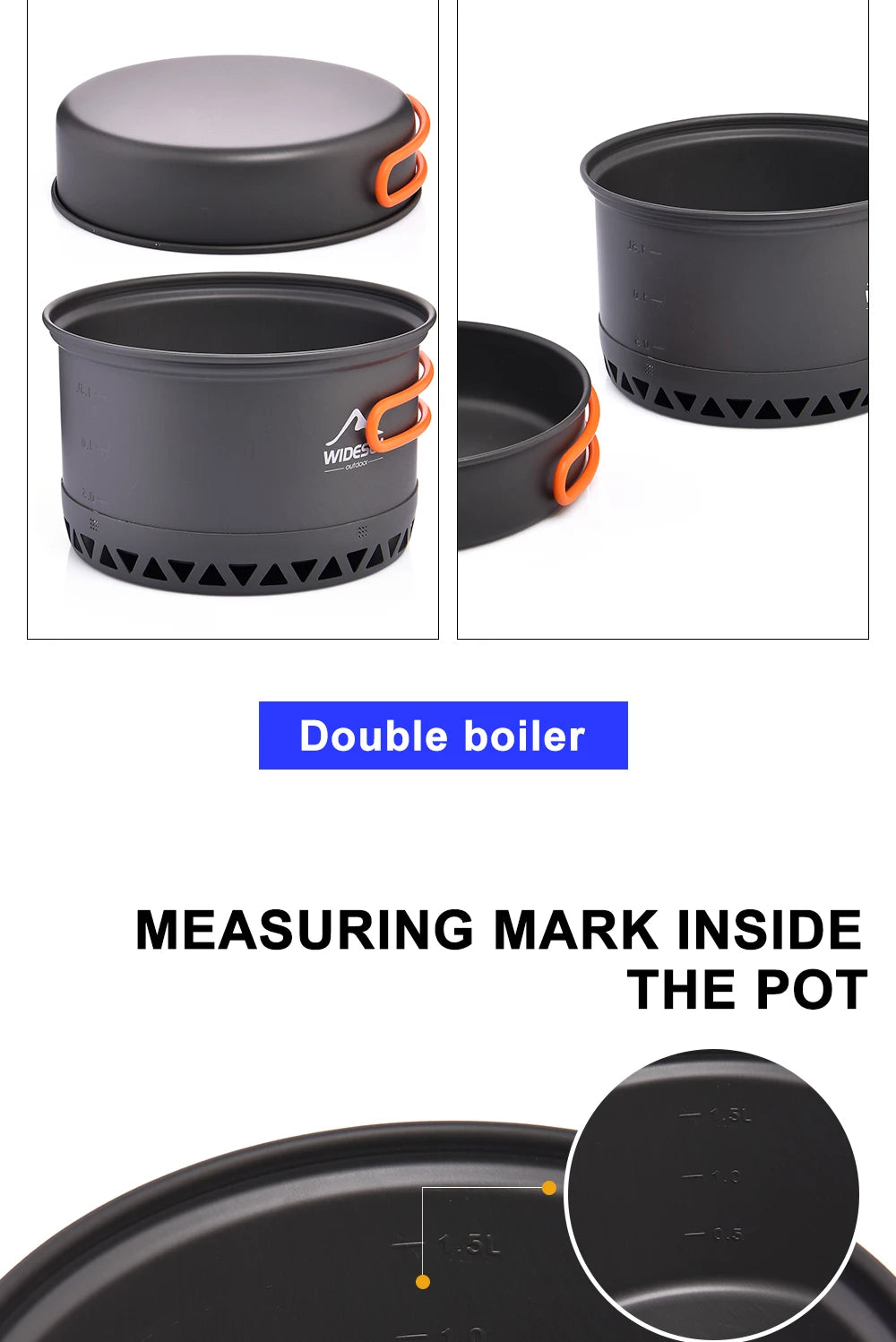 Widesea Camping Cookware Set – Lightweight Pots, Kettle & Tableware