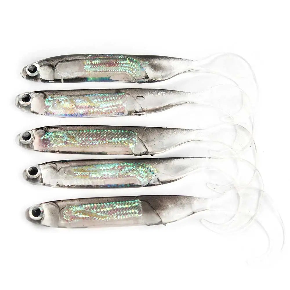 5pcs Soft T-Tail Fishing Lures (7cm/7.5cm)