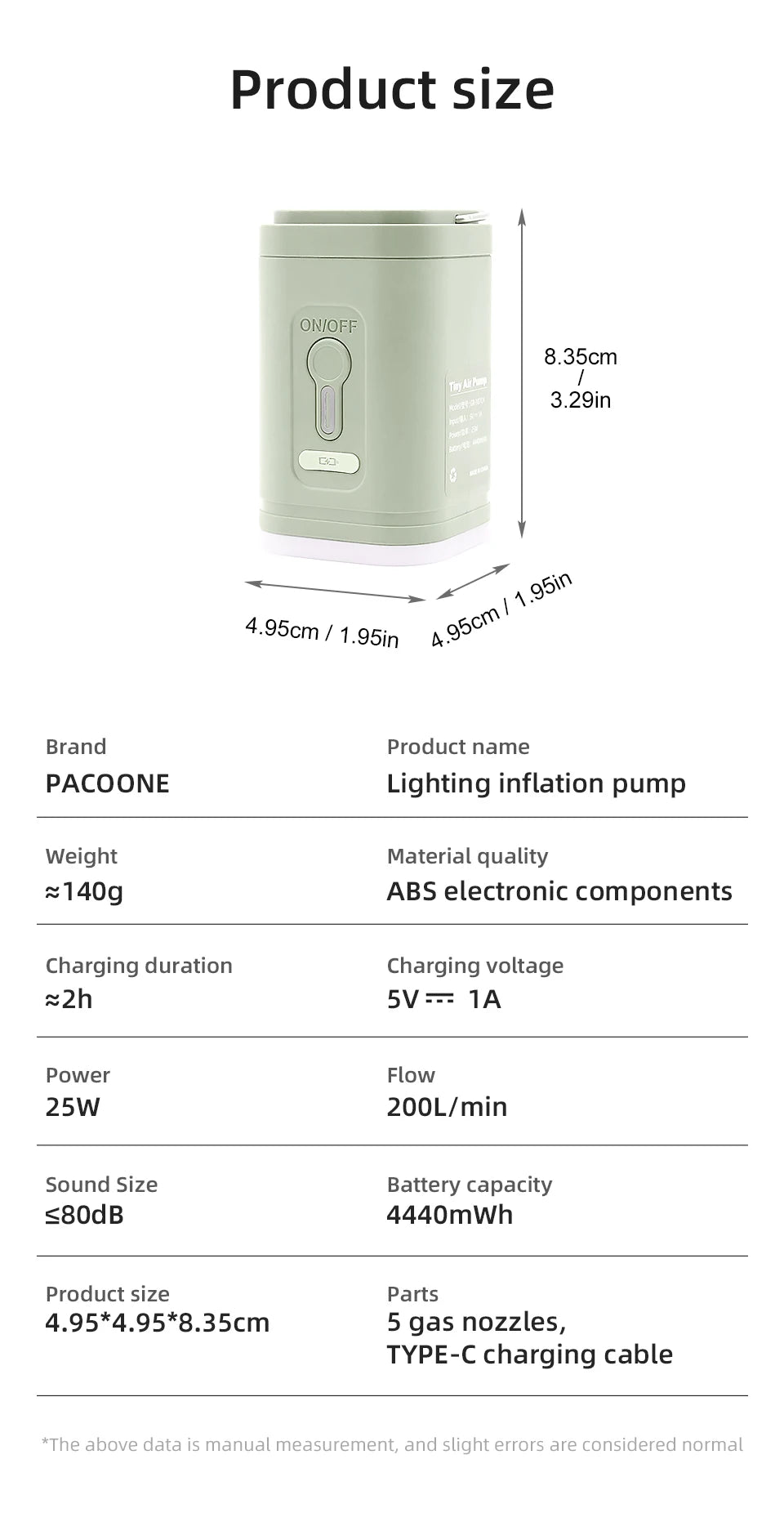 3-in-1 Electric Air Pump with Lights – Mini Wireless Inflator & Deflator