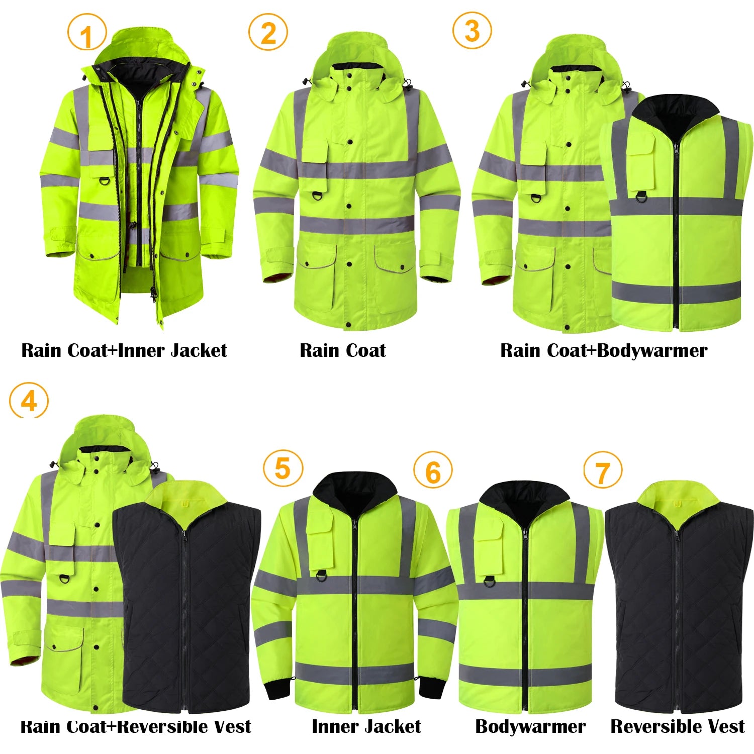 7-in-1 Waterproof Winter Workwear Parka Jacket – Ultimate Warmth & Versatility