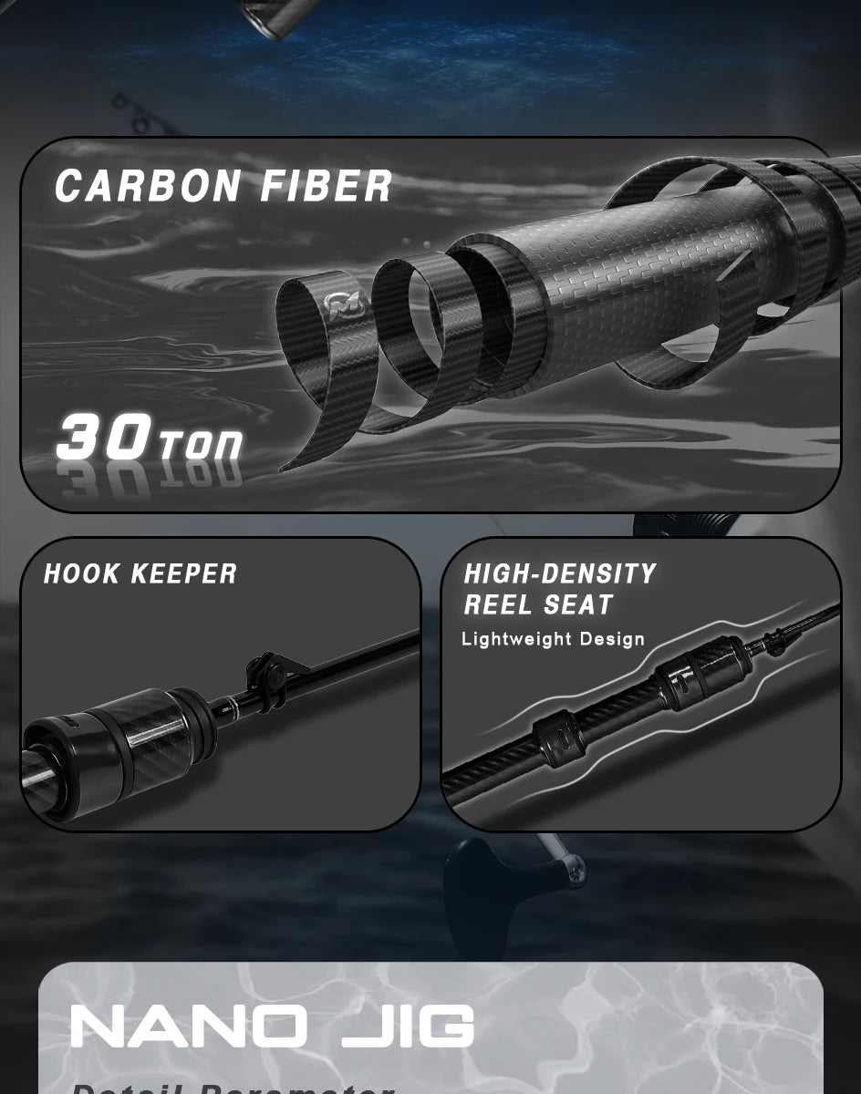 MIFINE NANO JIG Travel Spinning Rod – Ultra-Light & Portable