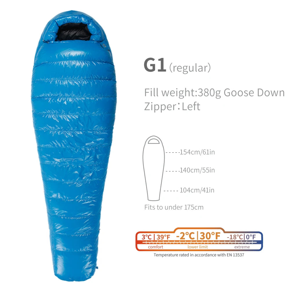 AEGISMAX Premium 800FP Goose Down Sleeping Bag – Compact, Warm & Built for Adventure