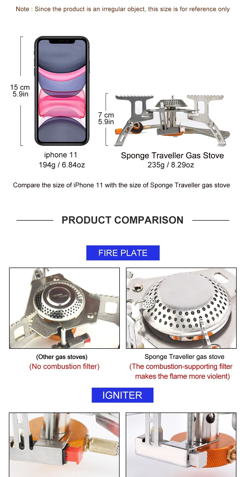 Camping Gas Stove – Portable Folding Outdoor Stove for Cooking