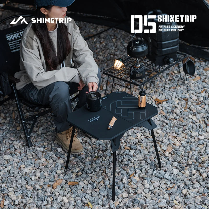 ShineTrip 05 Ultralight Folding Camping Table with ABS Top & Aluminum Legs