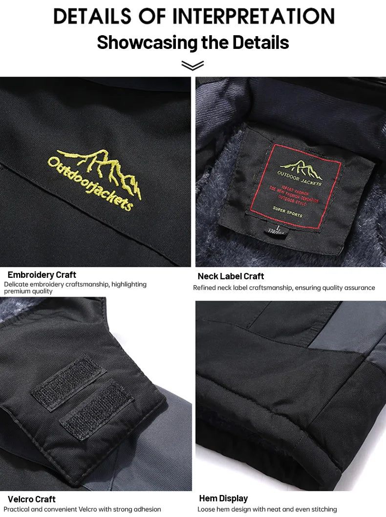 Men’s Plush Warm Fashion Jacket – Autumn & Winter Outdoor Sports Coat