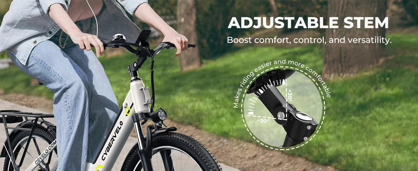 CYBERVELO 1000W Peak Electric Bike – Long Range & High Performance for Adults