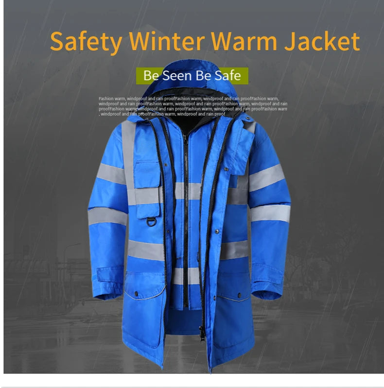 7-in-1 Waterproof Winter Workwear Parka Jacket – Ultimate Warmth & Versatility
