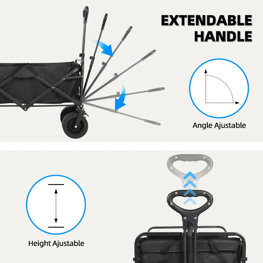 Collapsible Folding Large Capacity Utility Wagon for Camping & Beach