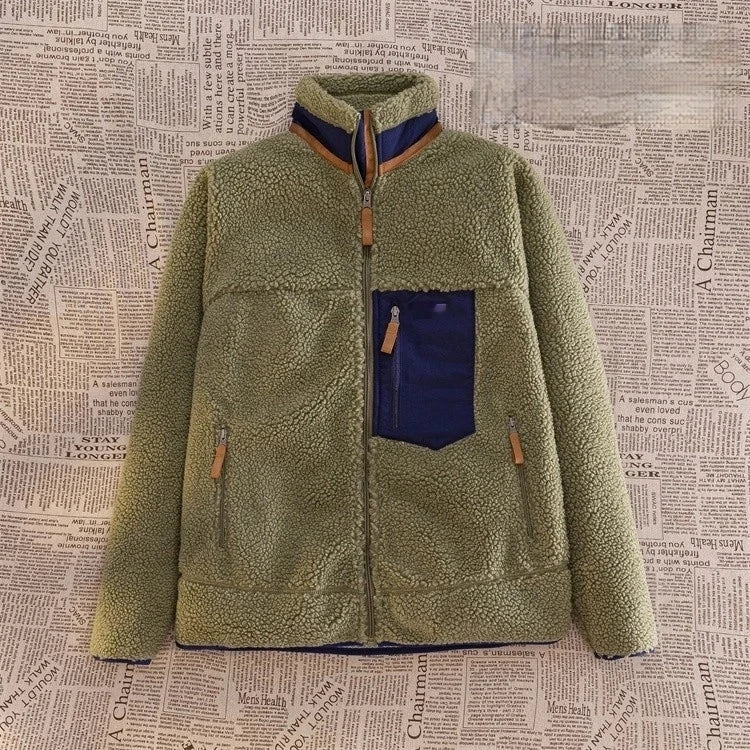 Plush Wool Riding Coat with Lamb Fleece