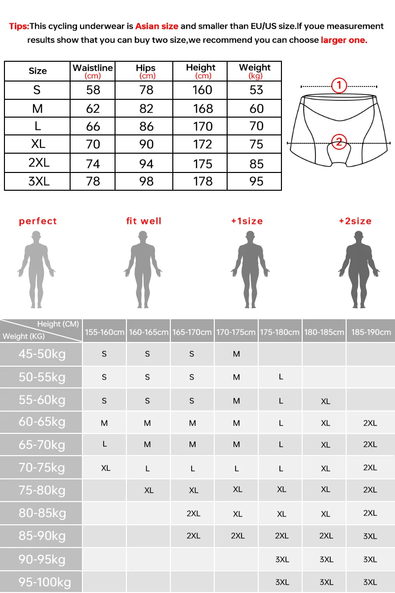 X-TIGER 5D Padded Cycling Underwear Shorts