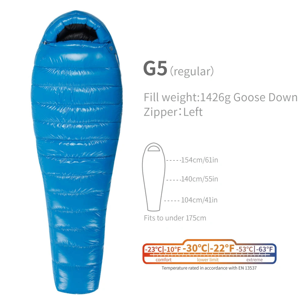 AEGISMAX Premium 800FP Goose Down Sleeping Bag – Compact, Warm & Built for Adventure