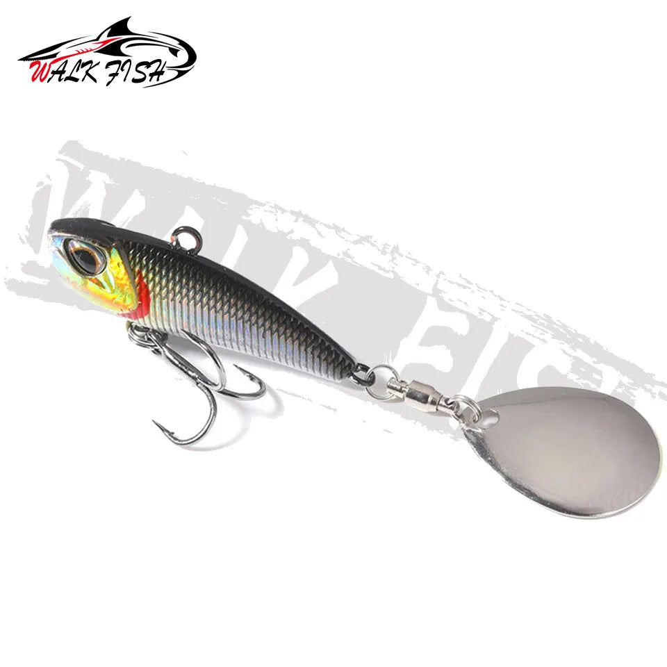 WALK FISH Spinner Bait Metal VIB Fishing Lure – Rotating Tail Vibration Sequins