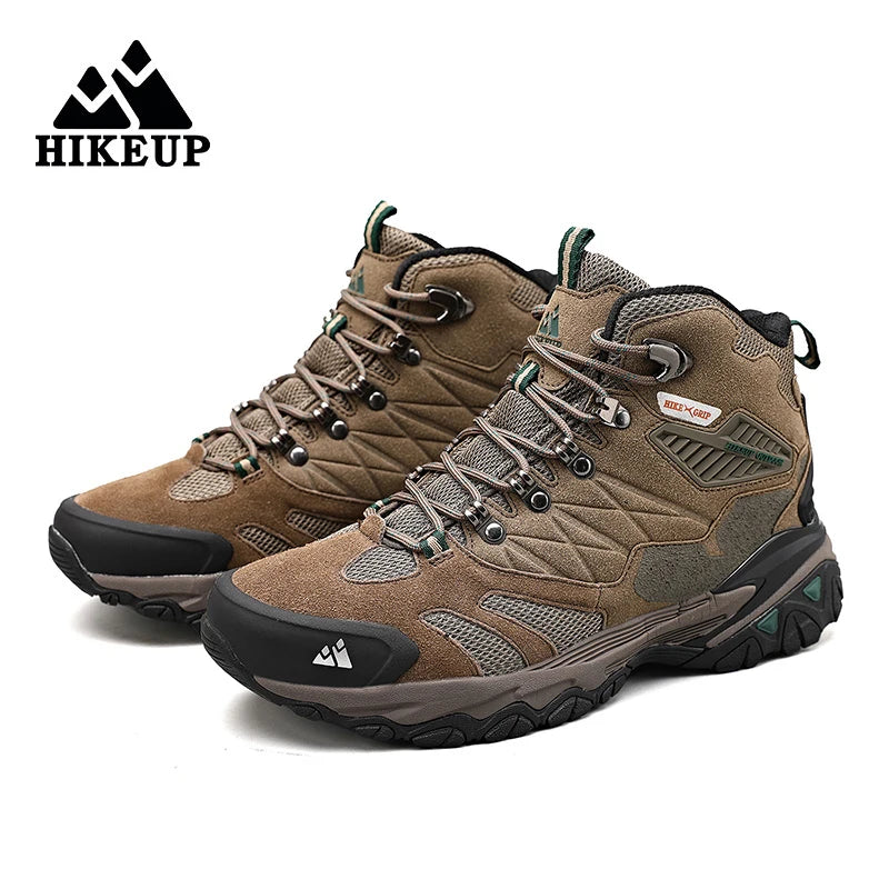 HIKEUP Men’s Winter Hiking Boots – Suede High-Top Tactical Outdoor Footwear
