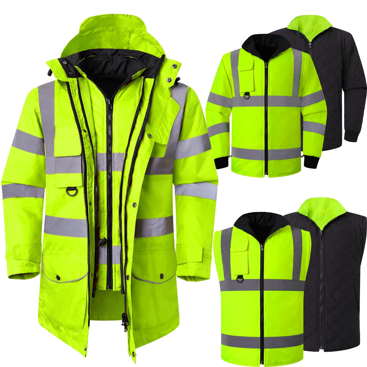 7-in-1 Waterproof Winter Workwear Parka Jacket – Ultimate Warmth & Versatility
