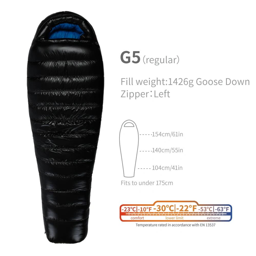AEGISMAX Premium 800FP Goose Down Sleeping Bag – Compact, Warm & Built for Adventure