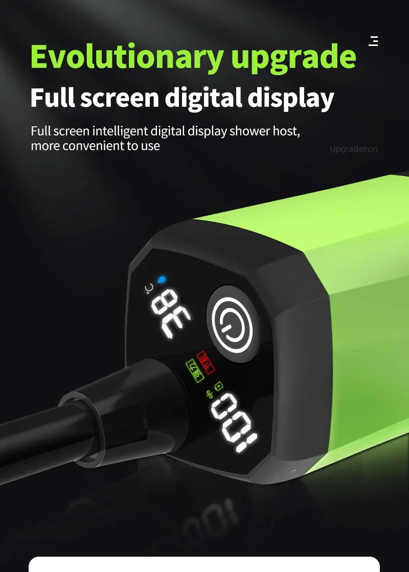 Camping Shower Pump Kit with Digital Display & Adjustable Flow