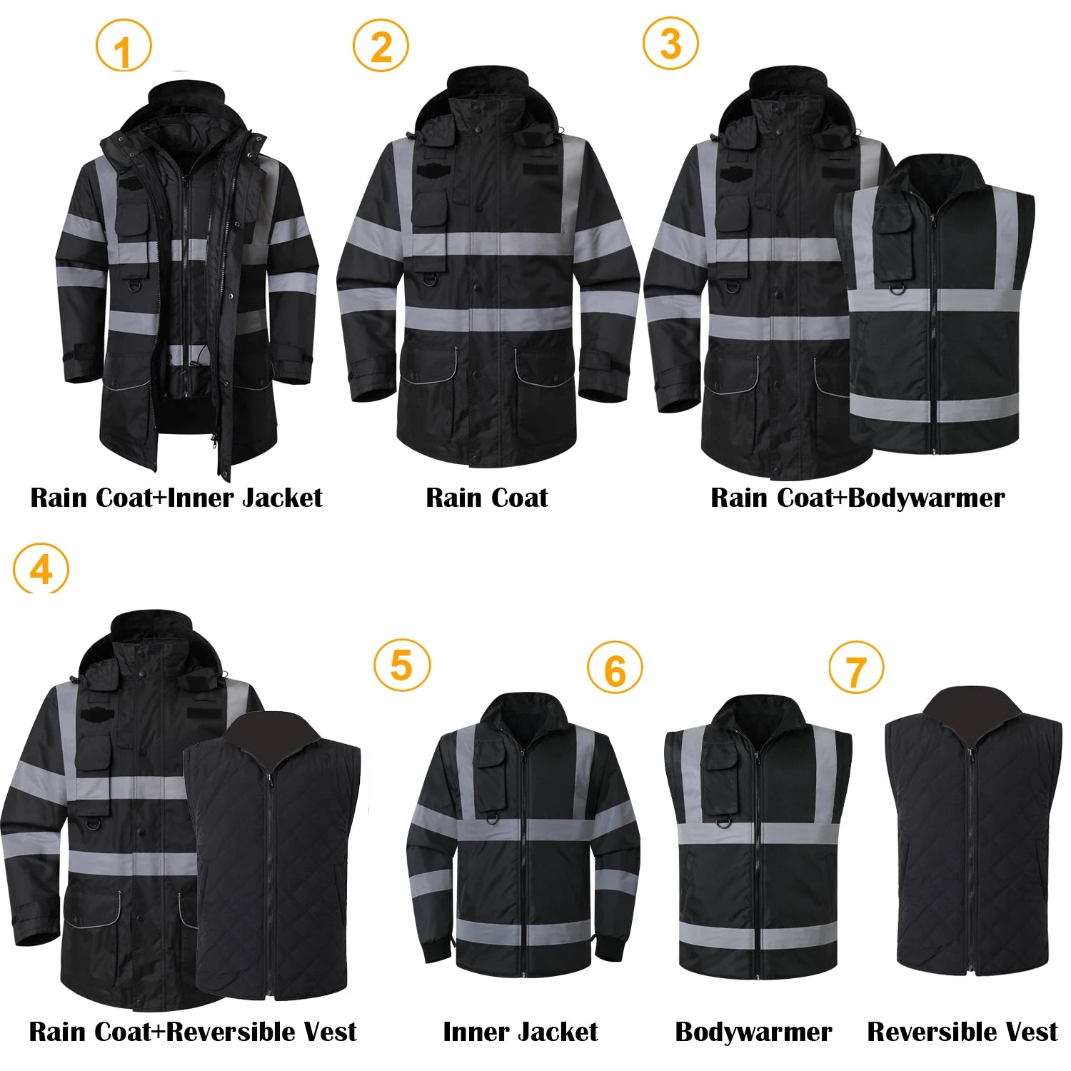 7-in-1 Waterproof Winter Workwear Parka Jacket – Ultimate Warmth & Versatility