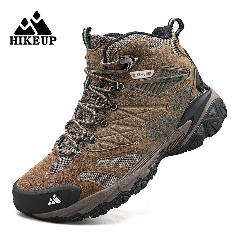 HIKEUP Men’s Winter Hiking Boots – Suede High-Top Tactical Outdoor Footwear