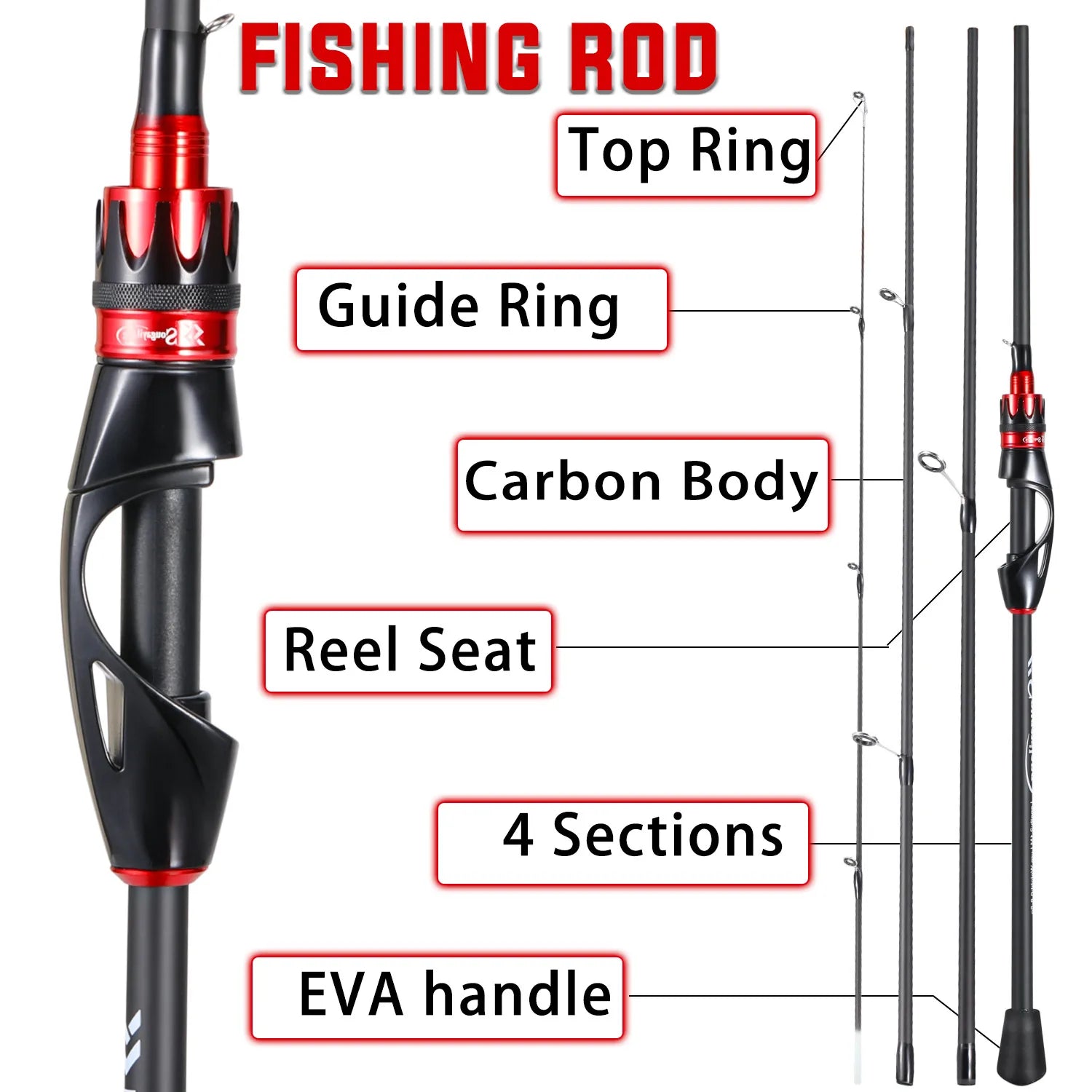 Sougayilang 2.1m Ultralight Carbon Fiber Casting/Spinning Rod