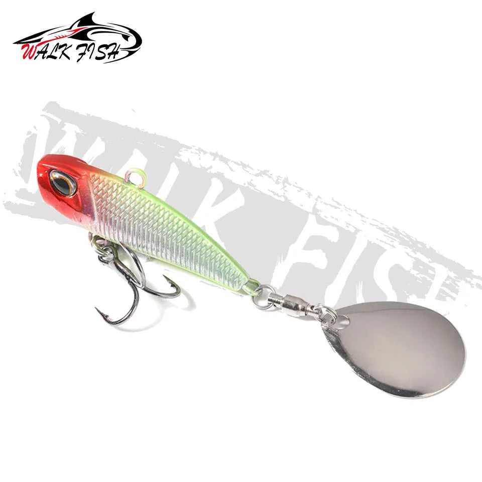 WALK FISH Spinner Bait Metal VIB Fishing Lure – Rotating Tail Vibration Sequins