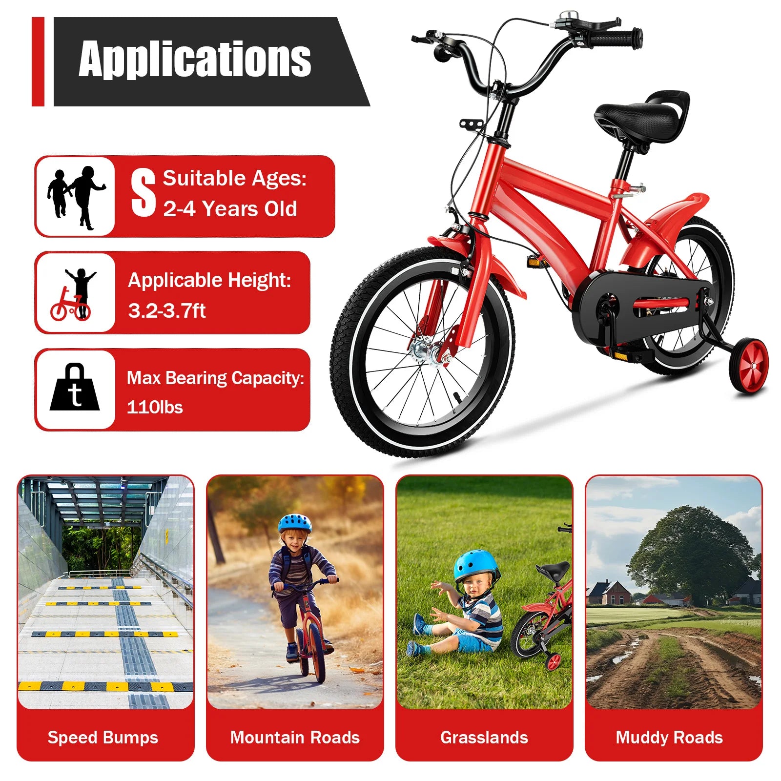 14-Inch Kids’ Bicycle – Safe, Adjustable & Fun for Growing Riders