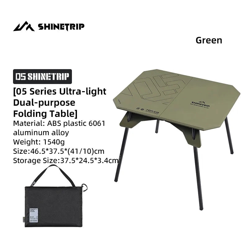 ShineTrip 05 Ultralight Folding Camping Table with ABS Top & Aluminum Legs