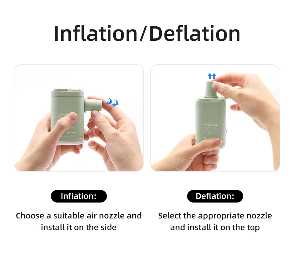 3-in-1 Electric Air Pump with Lights – Mini Wireless Inflator & Deflator
