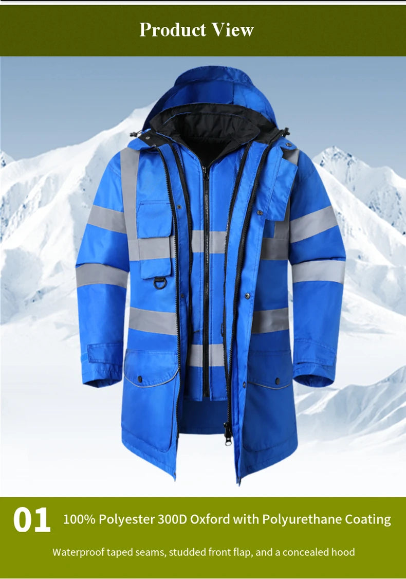 7-in-1 Waterproof Winter Workwear Parka Jacket – Ultimate Warmth & Versatility