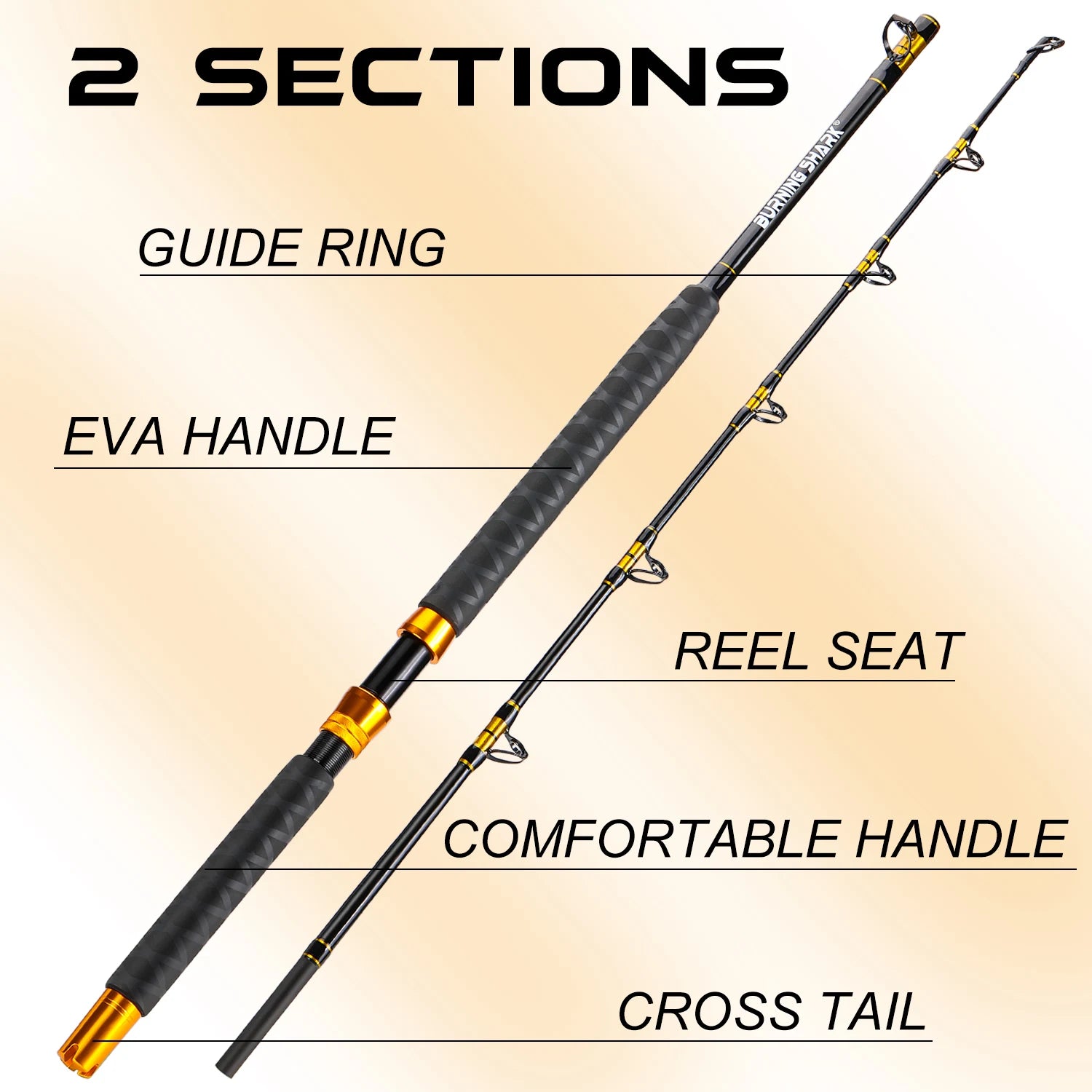 Sougayilang 1.8m Jigging Rod – Heavy Trolling Rod for Saltwater Fishing