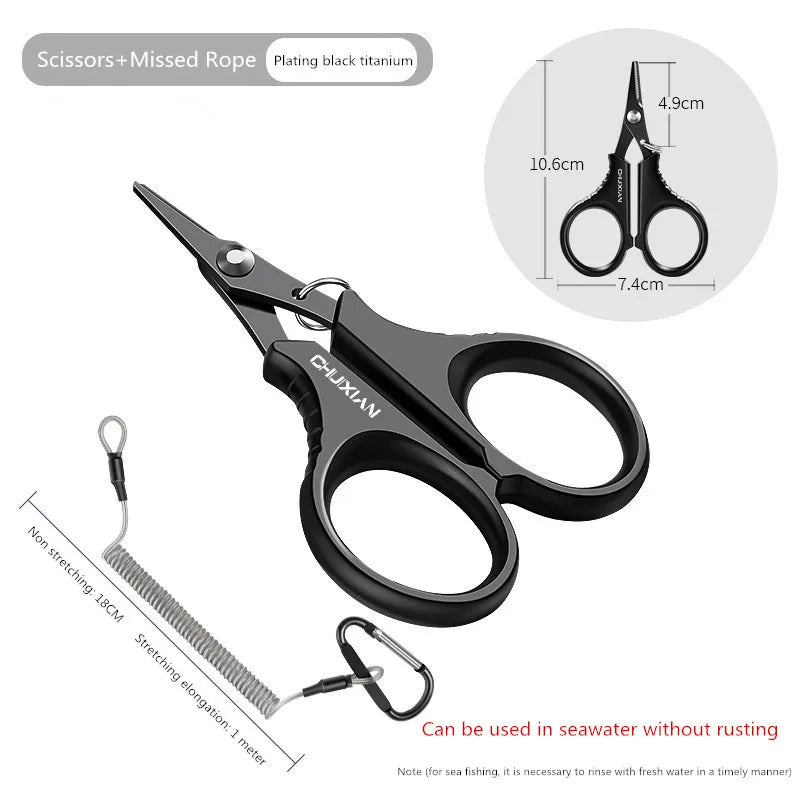 Titanium-Coated Fishing Scissors & Pliers