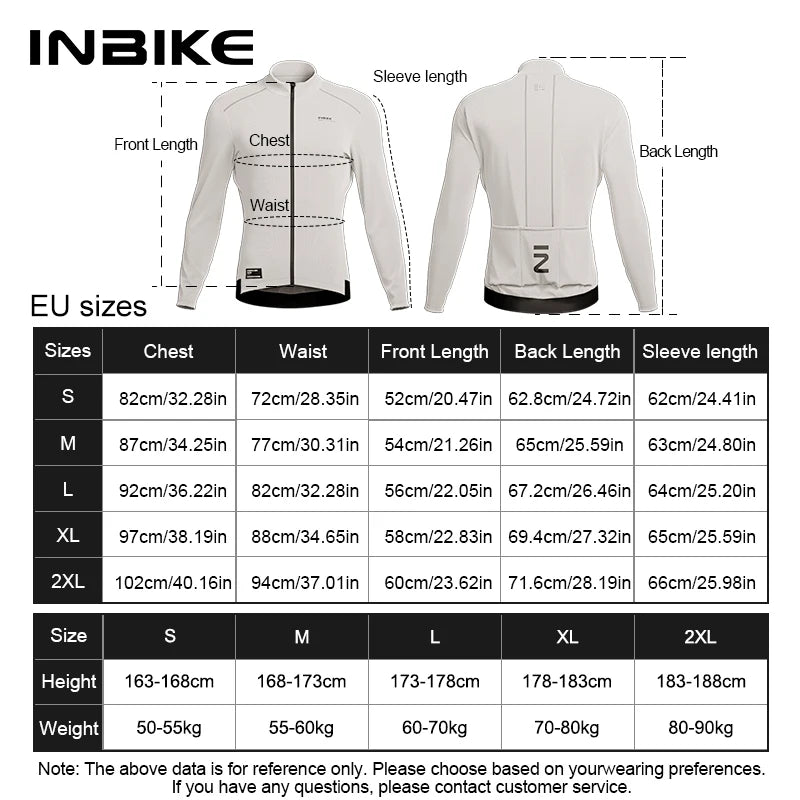 INBIKE Winter Men’s Cycling Jersey – Long Sleeve Fleece Warm MTB & Road Bike Clothing
