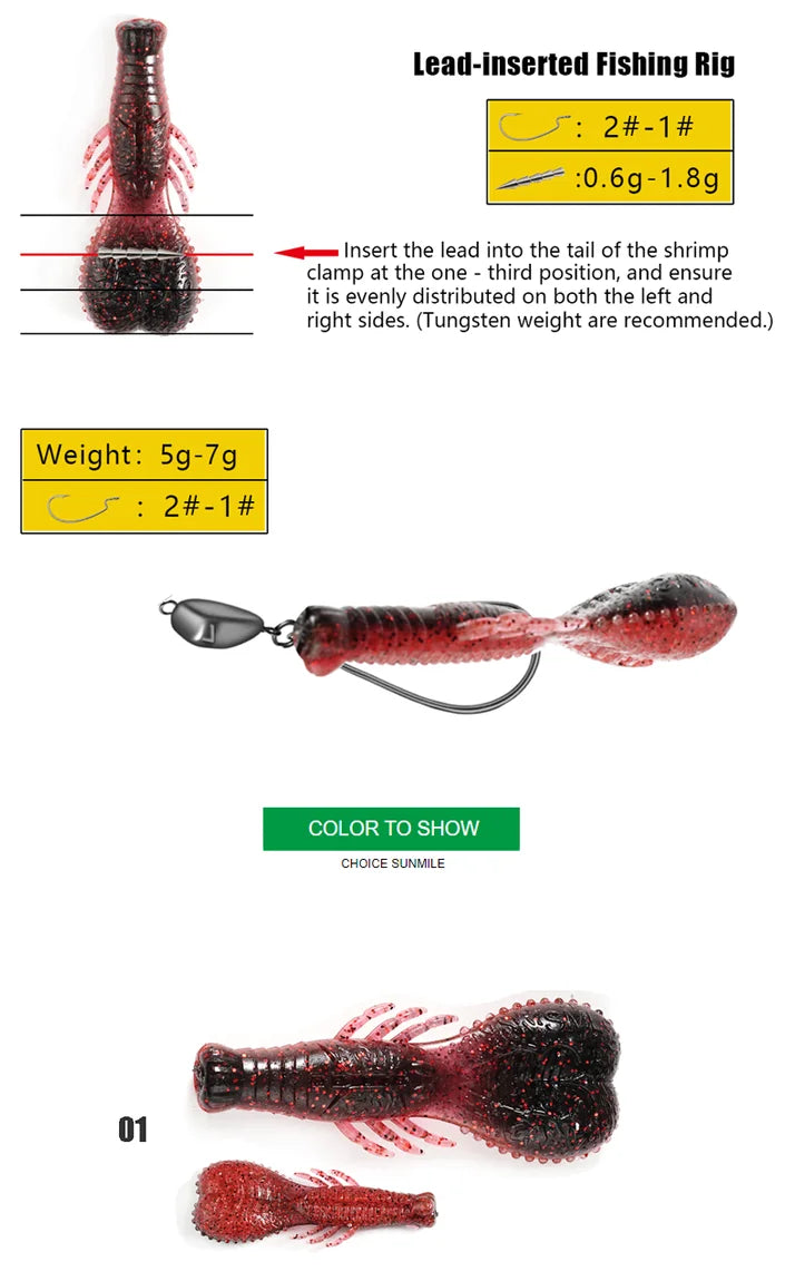 SUNMILE Stick Bait – Heavy Weighted Soft Plastic Lures for Bass Fishing