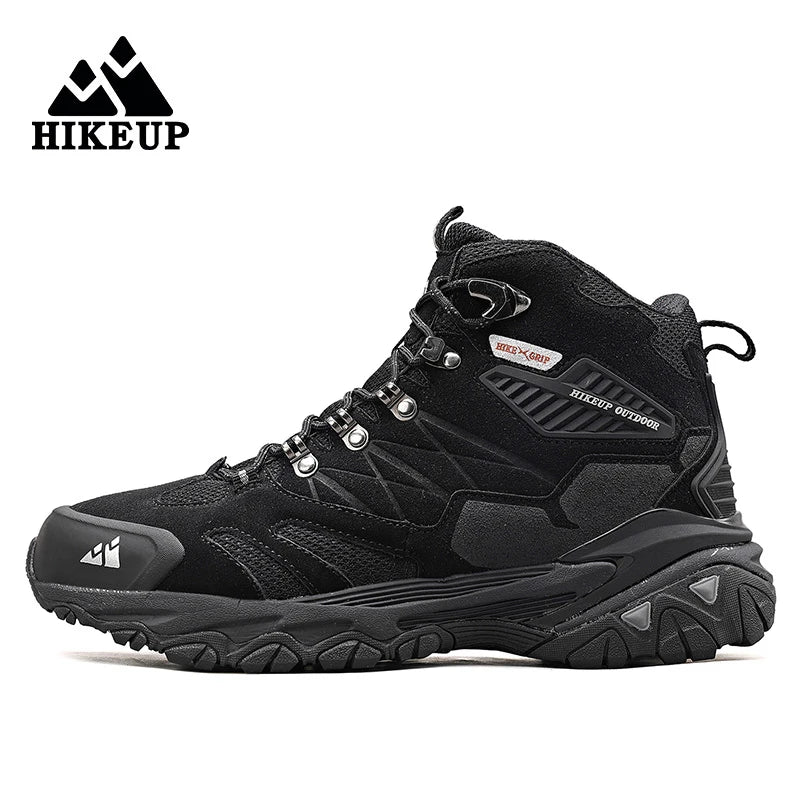 HIKEUP Men’s Winter Hiking Boots – Suede High-Top Tactical Outdoor Footwear
