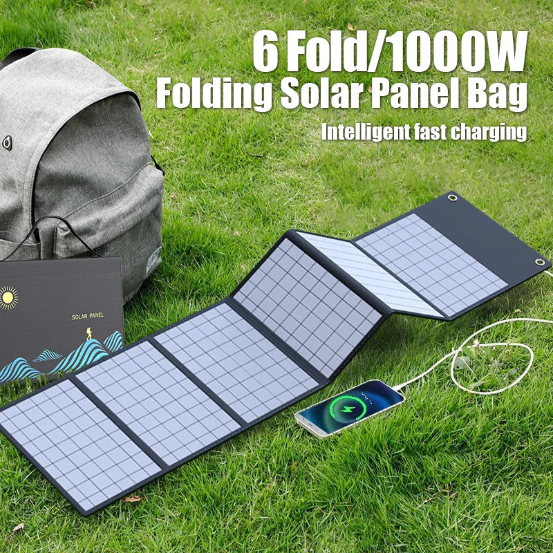 1000W Portable Folding Solar Panel with USB/DC Outlets