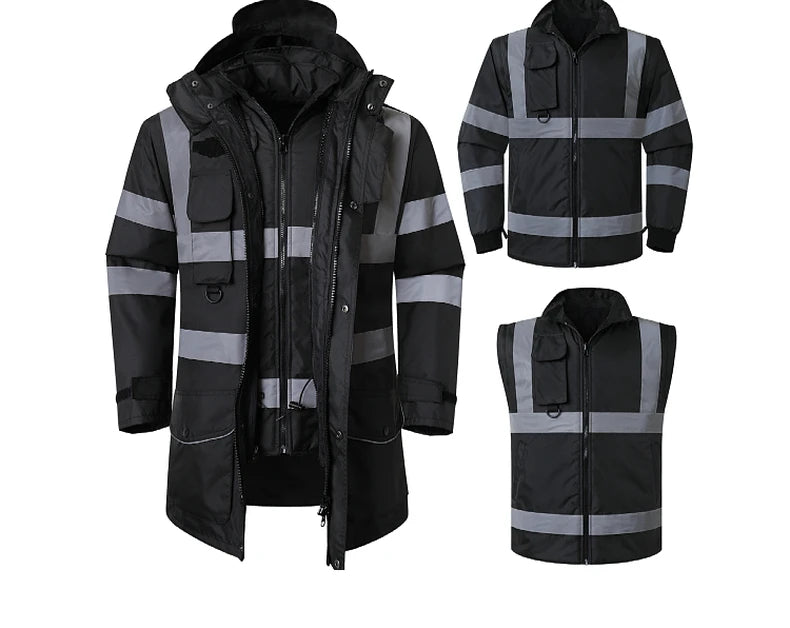 7-in-1 Waterproof Winter Workwear Parka Jacket – Ultimate Warmth & Versatility