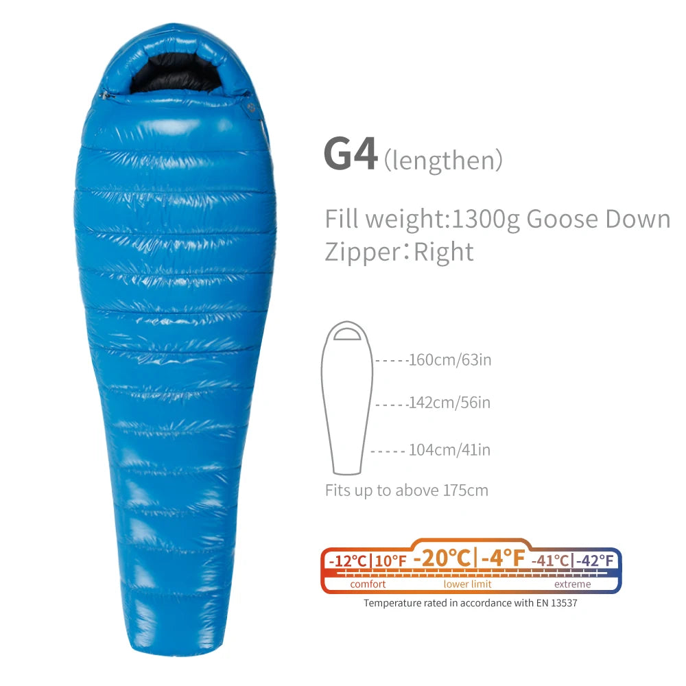 AEGISMAX Premium 800FP Goose Down Sleeping Bag – Compact, Warm & Built for Adventure