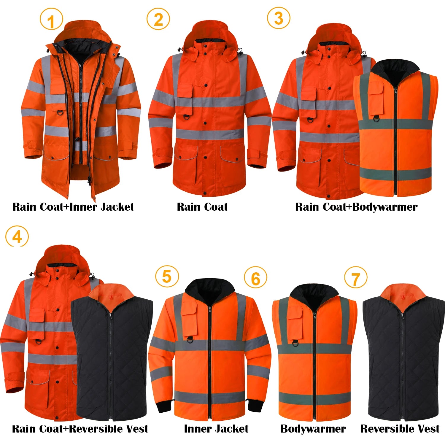7-in-1 Waterproof Winter Workwear Parka Jacket – Ultimate Warmth & Versatility
