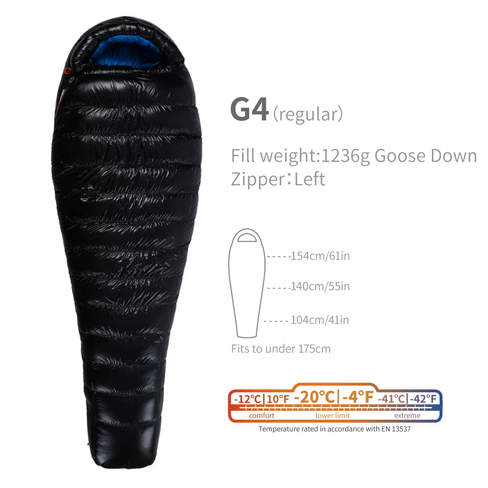 AEGISMAX Premium 800FP Goose Down Sleeping Bag – Compact, Warm & Built for Adventure