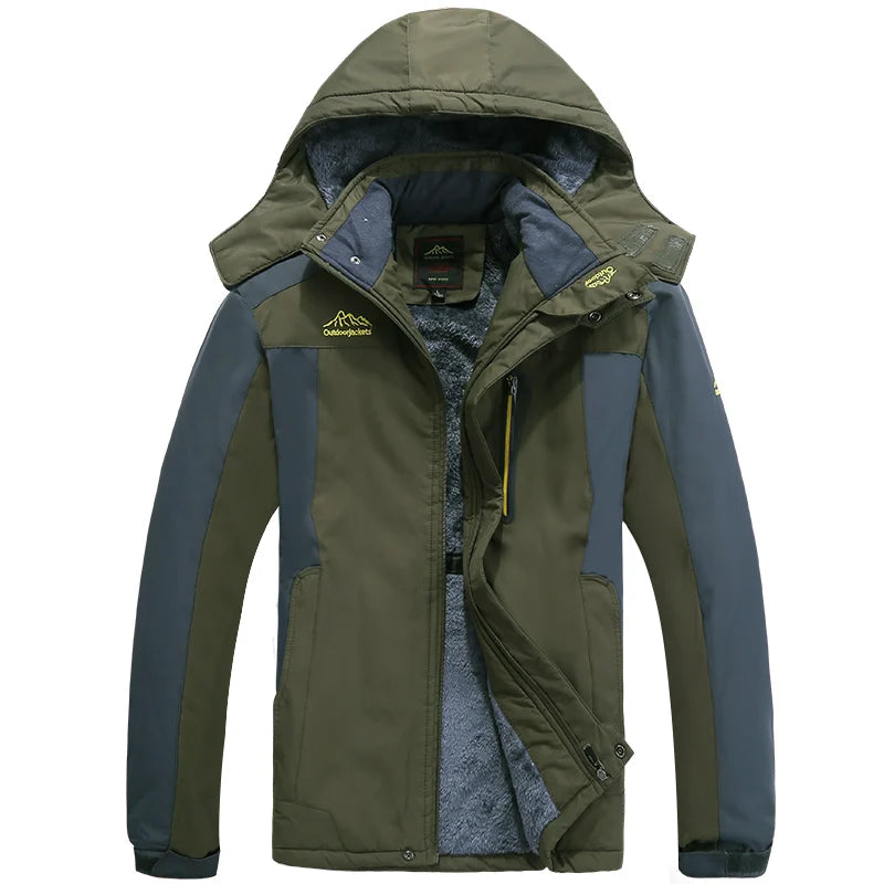Men’s Plush Warm Fashion Jacket – Autumn & Winter Outdoor Sports Coat