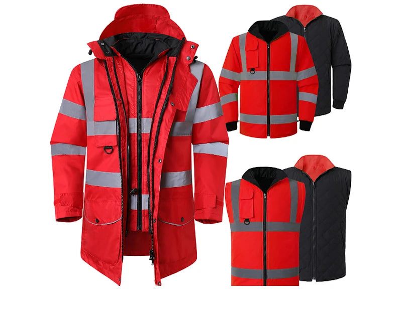 7-in-1 Waterproof Winter Workwear Parka Jacket – Ultimate Warmth & Versatility