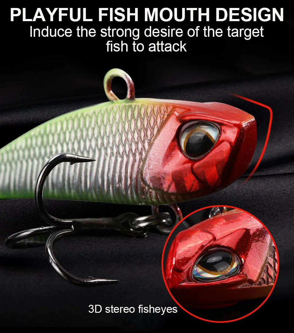 WALK FISH Spinner Bait Metal VIB Fishing Lure – Rotating Tail Vibration Sequins