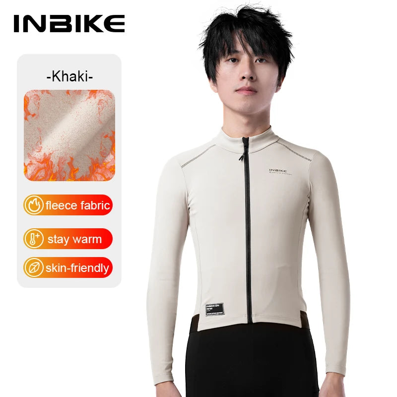 INBIKE Winter Men’s Cycling Jersey – Long Sleeve Fleece Warm MTB & Road Bike Clothing