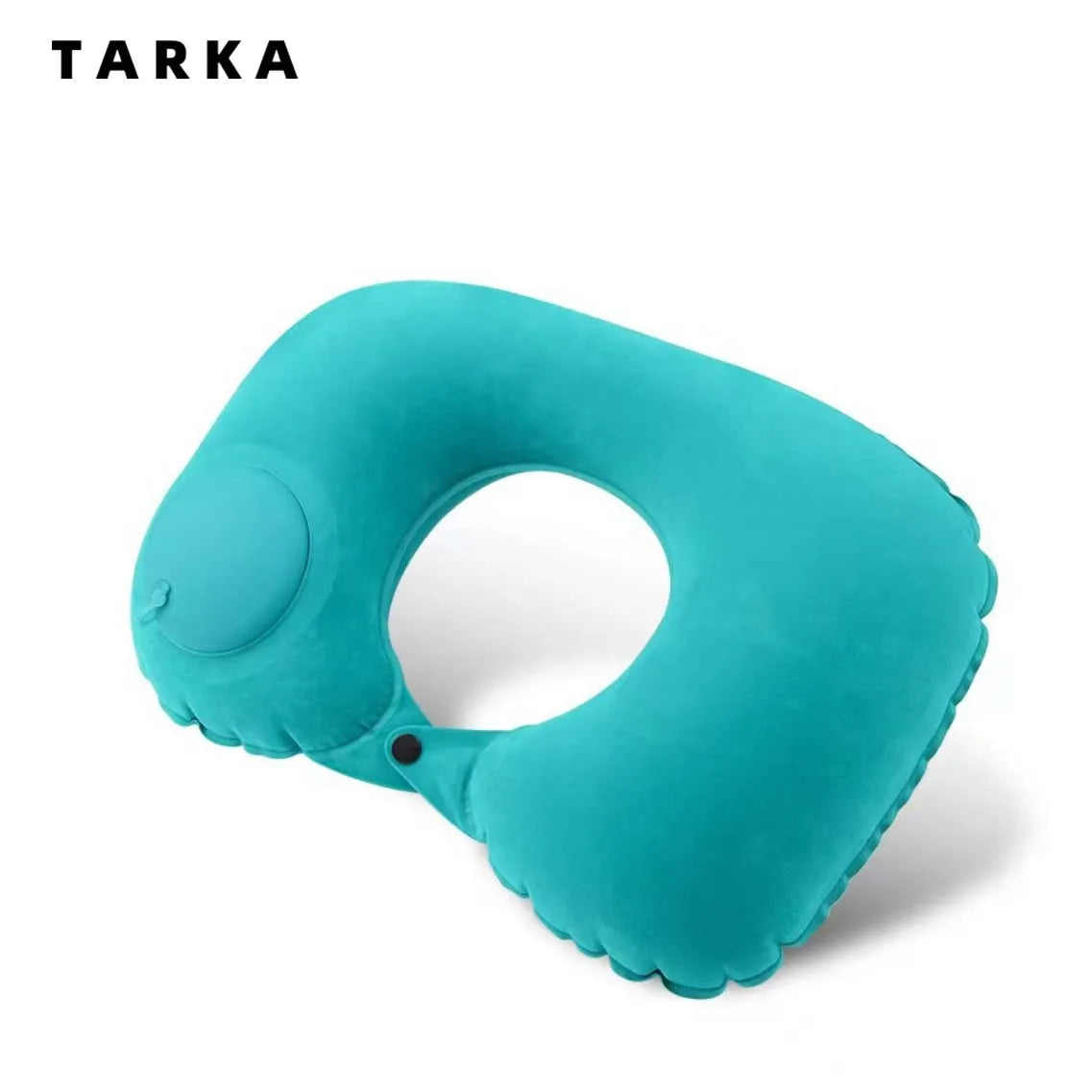 TARKA Inflatable Flocking Neck Pillow for Travel & Camping
