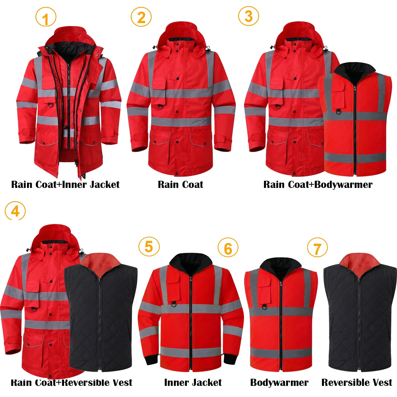 7-in-1 Waterproof Winter Workwear Parka Jacket – Ultimate Warmth & Versatility