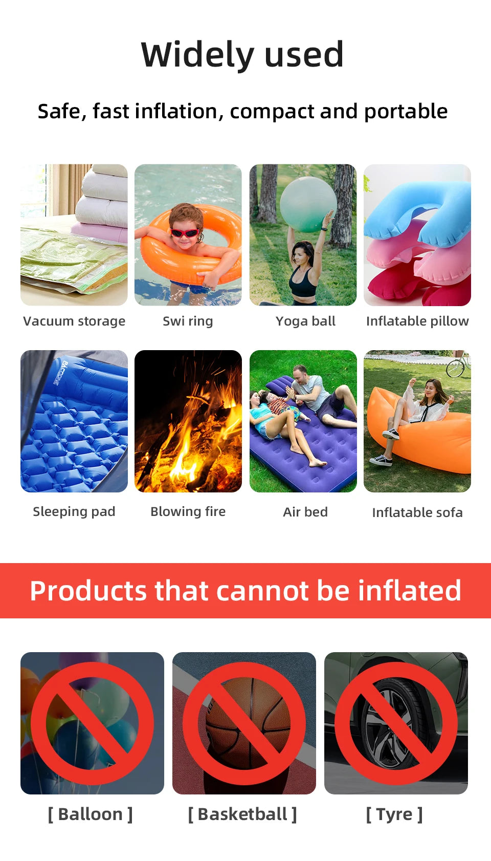 3-in-1 Electric Air Pump with Lights – Mini Wireless Inflator & Deflator